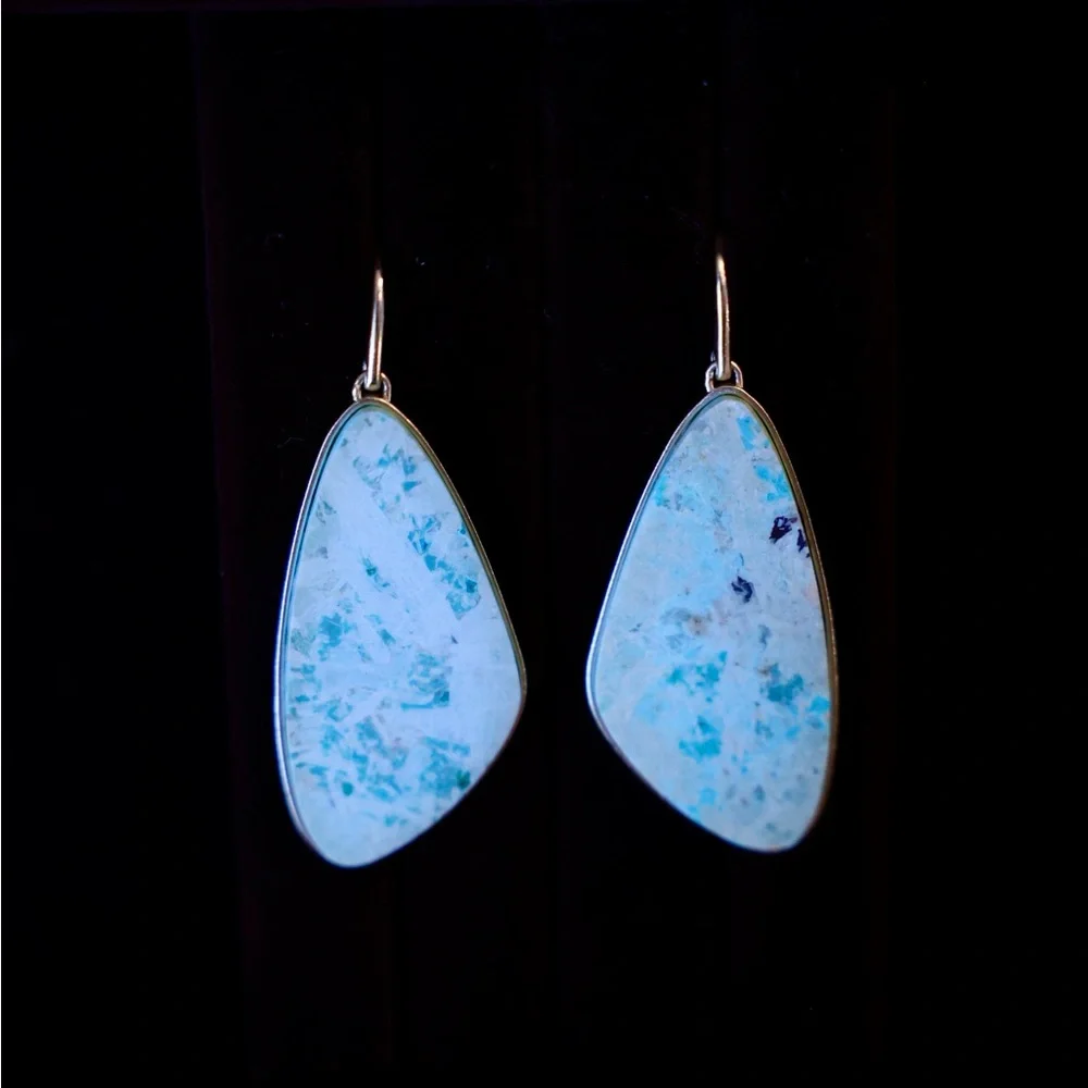 Larimar Stone Earrings - Picture 7 of 7